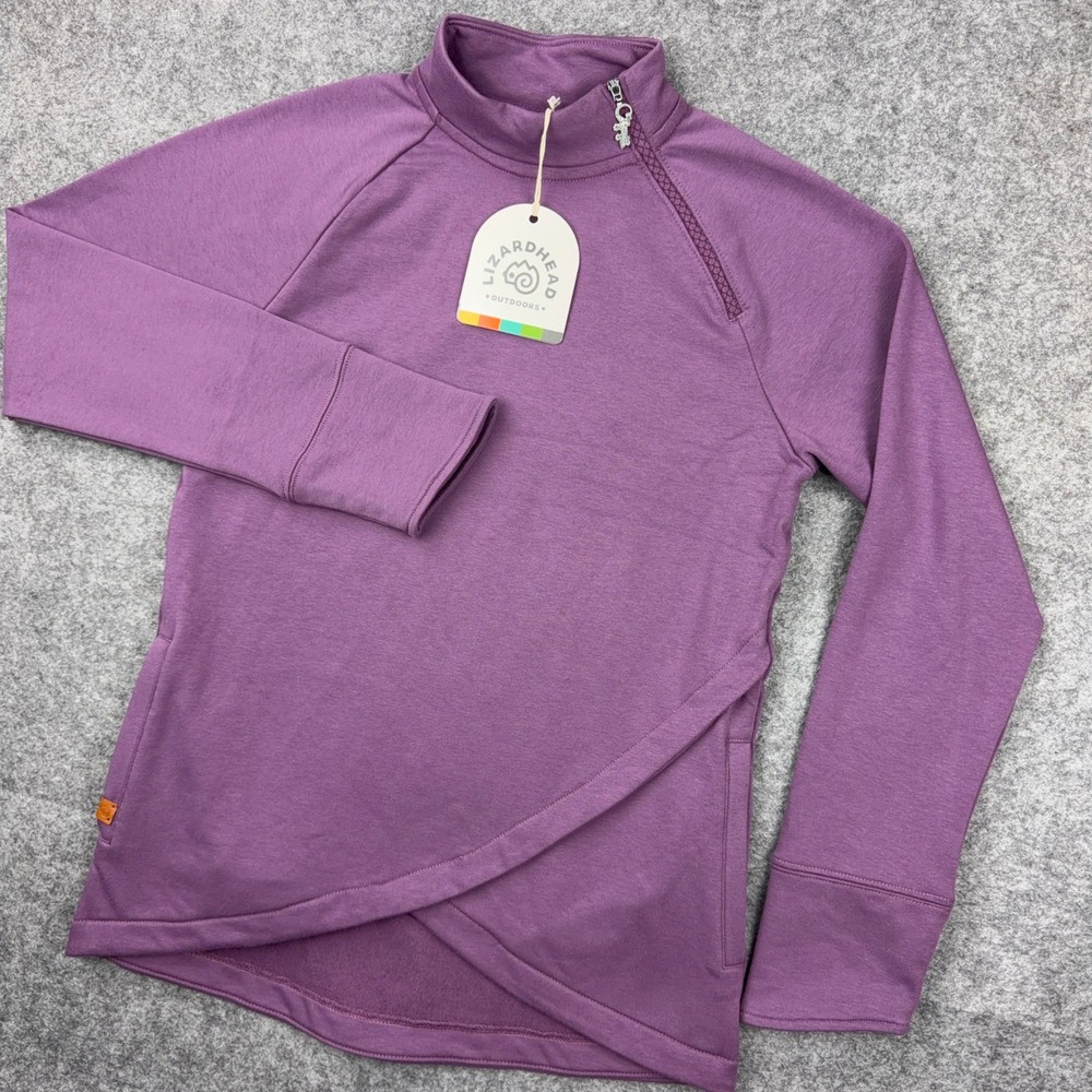 Lizardhead Outdoors Pullover Women M Purple Swag 1/4 Zip Fleece Outdoor Hike NWT